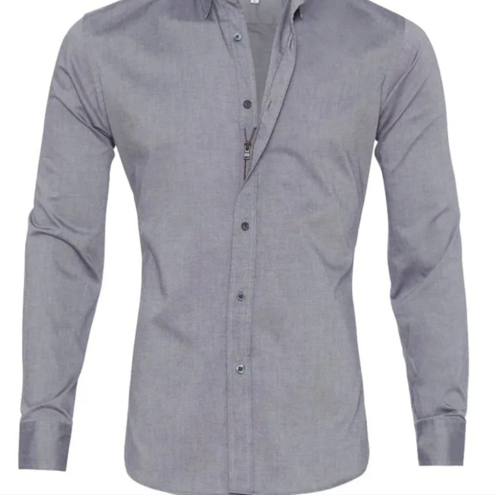 Mens Unique Zip-Up & Button Front Shirt New Pink Gray White LOT 3 Dress Casual - Picture 12 of 12